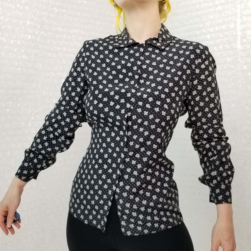 Koos Van Der Akker Vintage 80s floral silk blouse